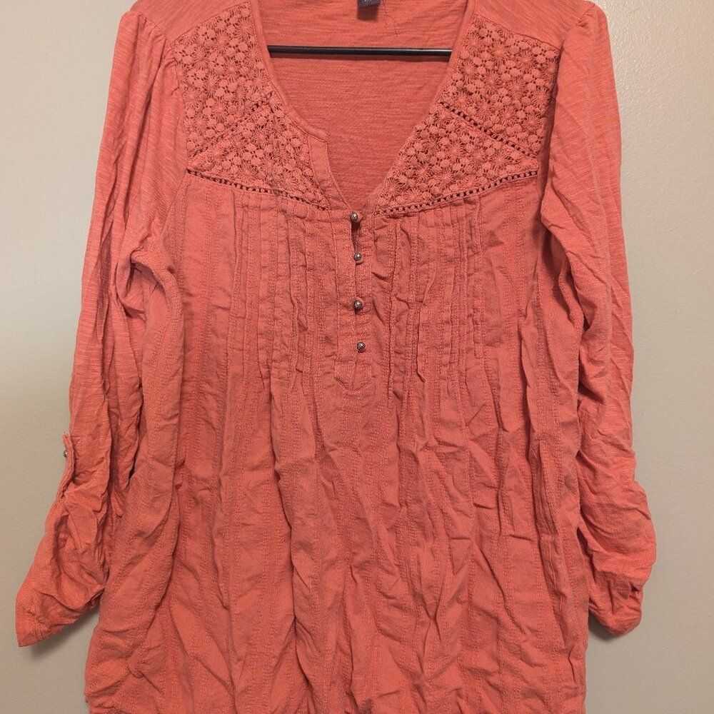 Gloria Vanderbilt Salmon Blouse, Medium
